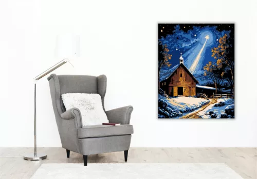 Csillagfényes Téli Éj – számfestő készlet - Számfestő.hu - 50×60cm - keret nélkül
