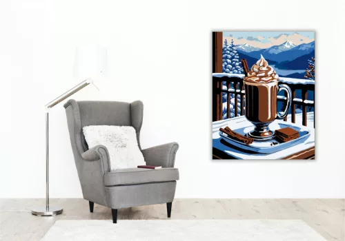 Hegyi Téli Felfrissülés - számfestő készlet - Számfestő.hu - 50×60cm - keret nélkül