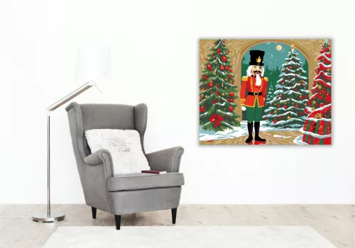 Diótörő Ünnepi Harmónia - számfestő készlet - Számfestő.hu - 50×60cm - keretre feszítve