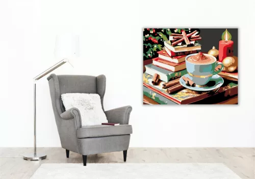Téli Melegség - számfestő készlet - Számfestő.hu - 50×60cm - keret nélkül