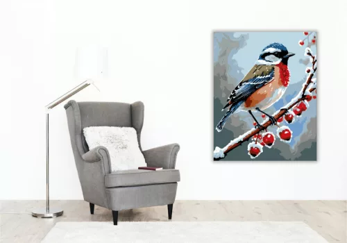 Téli Madárdal Harmóniája - számfestő készlet - Számfestő.hu - 50×60cm - keret nélkül