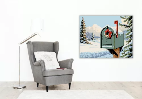 Téli Üdvözlet Varázsa - számfestő készlet - Számfestő.hu - 40×50cm - keret nélkül