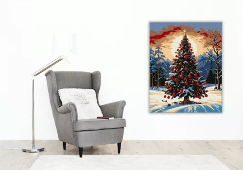 Karácsonyi Csillogás - számfestő készlet - Számfestő.hu - 80×100cm - keret nélkül