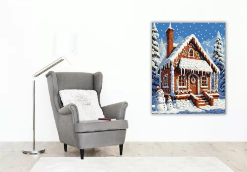 Édesség Házikó - számfestő készlet - Számfestő.hu - 40×50cm - keret nélkül