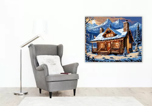 Havas Hegyi Varázslat - számfestő készlet - Számfestő.hu - 80×100cm - keret nélkül