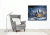 Holdfényes Téli Templom - számfestő készlet - Számfestő.hu - 40×50cm - keretre feszítve