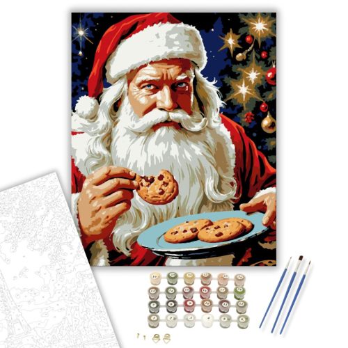 Kekszes Télapó Meséje - számfestő készlet - Számfestő.hu - 80×100cm - keret nélkül
