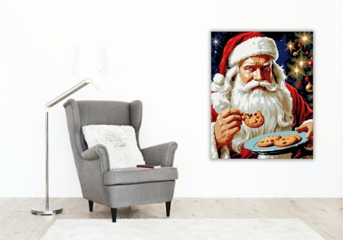 Kekszes Télapó Meséje - számfestő készlet - Számfestő.hu - 40×50cm - keretre feszítve