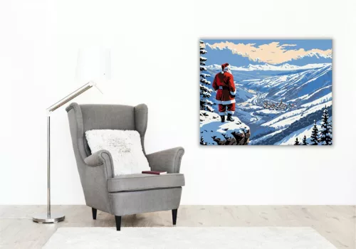 Téli Hegyeink Meghittsége - számfestő készlet - Számfestő.hu - 50×60cm - keretre feszítve