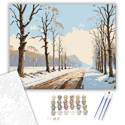 Téli Fák Nyugalma - számfestő készlet - Számfestő.hu - 40×50cm - keret nélkül