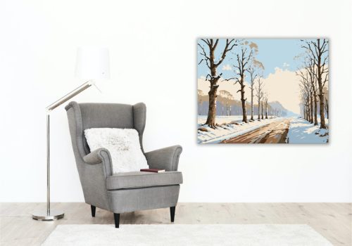 Téli Fák Nyugalma - számfestő készlet - Számfestő.hu - 40×50cm - keret nélkül