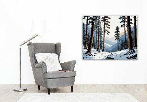 Havas Fenyőerdő Harmóniája - számfestő készlet - Számfestő.hu - 40×50cm - keret nélkül