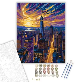 Városi Csillagfény Éjszakája - számfestő készlet - Számfestő.hu - 40×50cm - keret nélkül