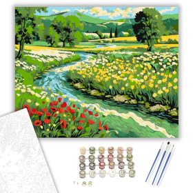 Virágzó Rét Harmóniája - számfestő készlet - Számfestő.hu - 40×50cm - keret nélkül
