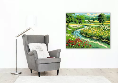 Virágzó Rét Harmóniája - számfestő készlet - Számfestő.hu - 50×60cm - keret nélkül