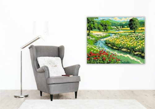 Virágzó Rét Harmóniája - számfestő készlet - Számfestő.hu - 80×100cm - keret nélkül