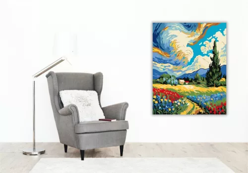 Nyári Mezők Szimfóniája - számfestő készlet - Számfestő.hu - 40×50cm - keret nélkül