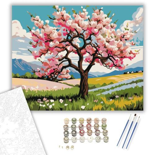 Virágzó Tavaszi Álom - számfestő készlet - Számfestő.hu - 40×50cm - keret nélkül