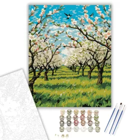 Virágzó Gyümölcsfák Alagútja - számfestő készlet - Számfestő.hu - 40×50cm - keret nélkül