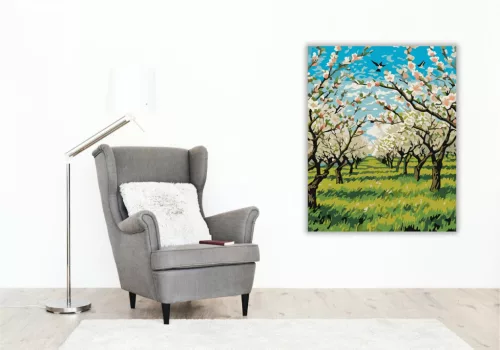 Virágzó Gyümölcsfák Alagútja - számfestő készlet - Számfestő.hu - 40×50cm - keret nélkül