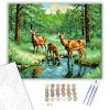 Erdei Őzek Nyugalma - számfestő készlet - Számfestő.hu - 40×50cm - keretre feszítve