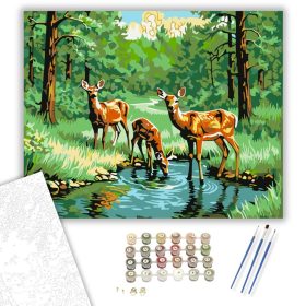 Erdei Őzek Nyugalma - számfestő készlet - Számfestő.hu - 40×50cm - keret nélkül