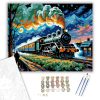 Éjszakai Vonat Lendülete - számfestő készlet - Számfestő.hu - 40×50cm - keret nélkül