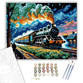 Éjszakai Vonat Lendülete - számfestő készlet - Számfestő.hu - 40×50cm - keret nélkül