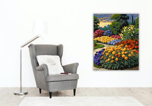 Naplemente Virágoskert Harmóniája - számfestő készlet - Számfestő.hu - 40×50cm - keret nélkül