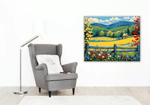 Tavaszi Táj Harmóniája - számfestő készlet - Számfestő.hu - 40×50cm - keret nélkül