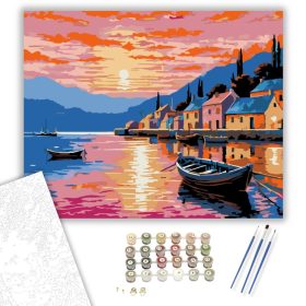 Naplemente Kikötő Harmóniája - számfestő készlet - Számfestő.hu - 40×50cm - keret nélkül