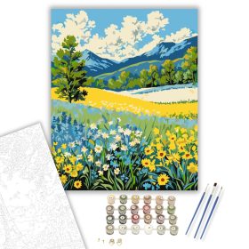 Hegyi Virágok Tánca - számfestő készlet - Számfestő.hu - 40×50cm - keret nélkül