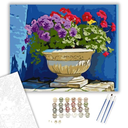 Virágzó Színkavalkád - számfestő készlet - Számfestő.hu - 40×50cm - keretre feszítve