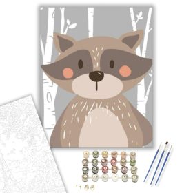 Barna mosómedve - számfestő készlet - Számfestő.hu - 40×50cm - keret nélkül