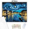 Éjszakai Velencei Út - számfestő készlet - Számfestő.hu - 40×50cm - Keretre feszítve