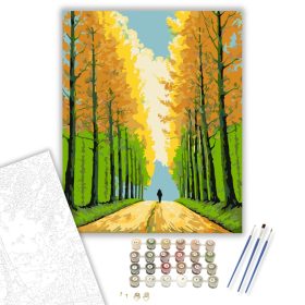 Aranyló Őszi Séta - számfestő készlet - Számfestő.hu - 40×50cm - keret nélkül