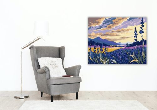 Hegyi Táj Virágpompája - számfestő készlet - Számfestő.hu - 40×50cm - keret nélkül