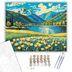 Hegyi Virágok Ébredése - számfestő készlet - Számfestő.hu - 40×50cm - keret nélkül
