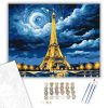 Éjszakai Torony Fényei - számfestő készlet - Számfestő.hu - 40×50cm - keret nélkül
