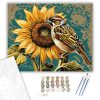 Napraforgó és Veréb Harmóniája - számfestő készlet - Számfestő.hu - 80×100cm - keret nélkül