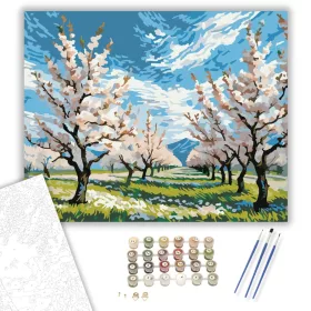 Virágzó Tavaszi Liget - számfestő készlet - Számfestő.hu - 40×50cm - keret nélkül