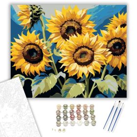 Napraforgók Tükröződése - számfestő készlet - Számfestő.hu - 40×50cm - keret nélkül