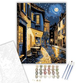 Éjjeli Utcák Varázsa - számfestő készlet - Számfestő.hu - 40×50cm - keret nélkül
