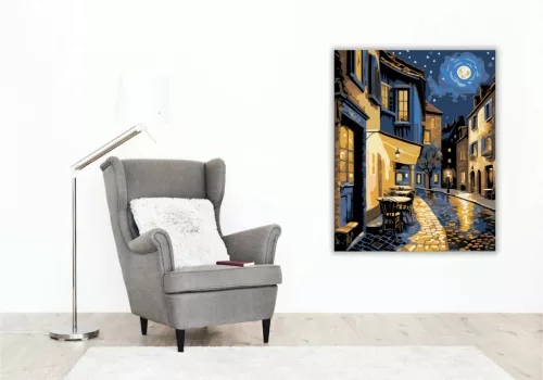 Éjjeli Utcák Varázsa - számfestő készlet - Számfestő.hu - 40×50cm - Keret nélkül