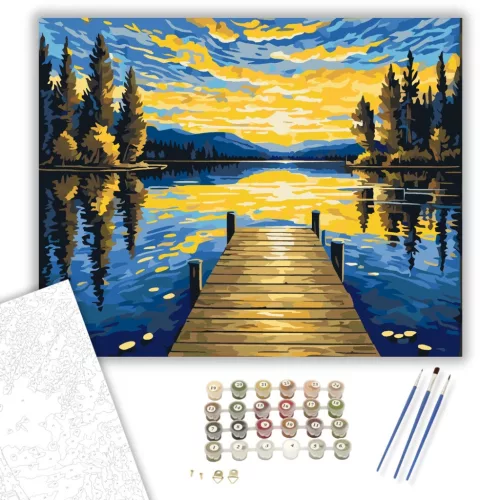 Naplemente Tükröződése - számfestő készlet - Számfestő.hu - 40×50cm - keret nélkül