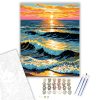 Naplemente Hullámai - számfestő készlet - Számfestő.hu - 40×50cm - keretre feszítve
