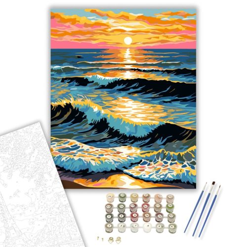 Naplemente Hullámai - számfestő készlet - Számfestő.hu - 50×60cm - keret nélkül