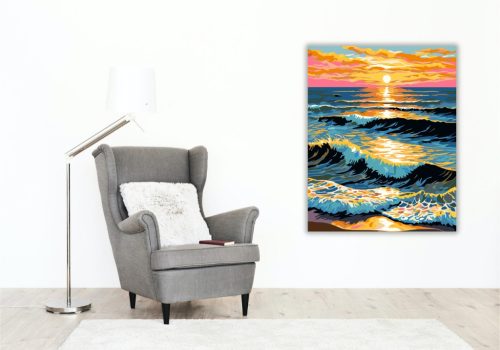 Naplemente Hullámai - számfestő készlet - Számfestő.hu - 60×70cm - keret nélkül