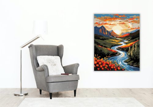 Naplemente Völgy Szimfóniája - számfestő készlet - Számfestő.hu - 40×50cm - keret nélkül