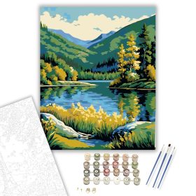 Hegyi Tavak Nyugalma - számfestő készlet - Számfestő.hu - 40×50cm - keret nélkül